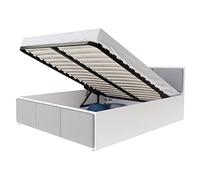 Lit Panama T 120x200 + coffre - Sommier inclus Blanc - Gris clair