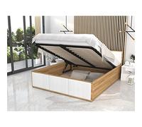 Lit Panama T 120x200 + coffre - Sommier inclus Chêne - Blanc