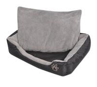 Lit Panier pour Chiens Animaux avec Coussin Rembourré Taille S Gris vidaXL
