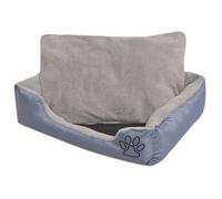 Lit Panier pour Chiens Animaux avec Coussin Rembourré Taille S Gris vidaXL
