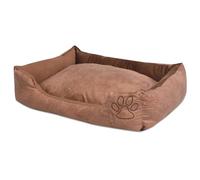 Lit Pour Chiens Avec Coussin Cuir Artificiel Pu Taille M Beige