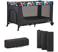 Kinderkraft Lit parapluie Joy 2 2 en 1 Naissance–25 kg 120 x 60 cm Facile à plier Happy Shapes