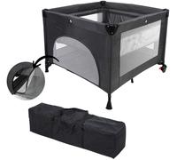 Lit parapluie 2-en-1 - Parc bébé - MIGO - 100 x 100 x 76 cm - De la Naissance à 15 kg - Bleu