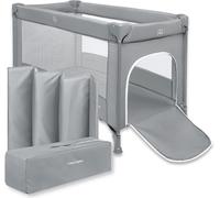 Lit Parapluie Bébé 2 Niveaux ¿ Lit De Voyage Compact 60x120 Cm Avec Matelas Pliable, Ouverture Latérale & Roulettes ¿ Parc Bébé Pliable Confortable Et Facile À Transporter