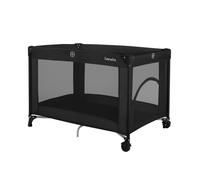 Lionelo Lit de voyage Amelie - naissance-15 kg, pliable, matelas moelleux, 100,5x70,5 cm (Black)