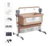 Lit parapluie bebe électrique - Magic ZC - Support pliant en alliage d'aluminium, Berceau cododo, Charge maximale 80 kg - Brun