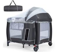 lit parapluie bébé pliant 4 en 1 giantex avec matelas,filet amovible réglable,table à langer,sac de transport roues verrouillables G
