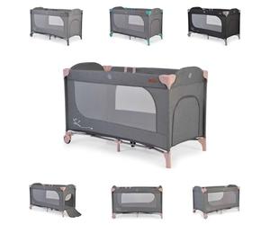 Lit Parapluie de voyage Cangaroo 'Skyglow' avec freins, matelas, entrée latérale, coloris:rose