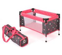 Lit Parapluie de Voyage Papillons, Rose - pour Poupon et Poupee 50 cm Max - mobilier, Accessoire de Jeu - Set Jouet Fille et Carte