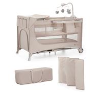 Lit Parapluie Joy 2 En 1 Avec Table À Langer, Niveau Réglable, Pliage Compact Et Sac De Transport Pratique Beige1 TU