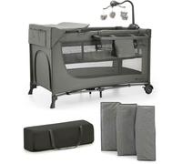 Lit parapluie 3en1 JOY 2 avec accessoires gris foncé