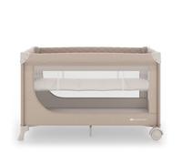 Lit parapluie Kinderkraft LEODY UP 2-en-1 pliage facile 2 niveaux entrée zippée maille aérée roulettes beige