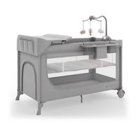 Lit bébé et lit de voyage 2 en 1 LEODY UP avec accessoires gris