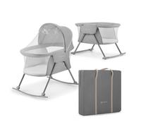 Lit Parapluie Kinderkraft LOVI 3 en 1 lit bébé compact pliant avec matelas moustiquaire transport facile berceau Gris