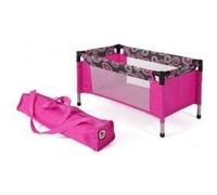 Lit parapluie / lit de voyage pour poupee design perles rose - 54x31x32cm - jeu accessoire poupon - set jouet fille et carte Rose