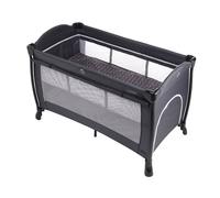 Lit parapluie Maïka - MAÏKA - Gris - Réhausseur de matelas - Rideaux latéraux - Grande poche de rangement