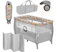Lionelo Lit bébé Stefi – Jusqu'à 15 kg, entrée latérale, LockGuard, pliage rapide, sac de transport