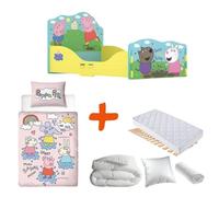 Lit Peppa Pig - Pack Complet - 70x140 cm - Inclus Matelas et Textile - Montage A Faire Soi-Même