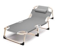 Lit Picot Grand et Grand avec Surmatelas, Lit de Camp Pliable en Acier avec Oreiller pour Un Sommeil Confortable, Tissu Oxford, Idéal pour Le Camping, la Détente, Les Invités et Plus