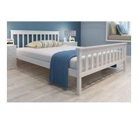 Lit pin blanc 200x140 cm avec matelas Lit adulte Bois Assemblage facile vidaXL