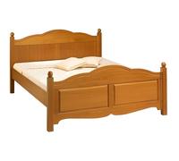 Lit - Pin - Miel - 140 x 190 cm - Bois massif - Classique