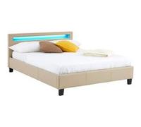 Lit pinot idimex 146 x 206 x 80 cm en synthetique sommier a lattes pour 2 personnes de couleur Marron G