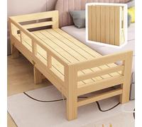 Lit plateforme en bois pour chambre d'enfant avec barrière amovible, lit de chevet queen size classique et vintage, pliable et résistant aux chutes, longueur 180-200 cm(H - 50cm,L 180 x W 40 cm)