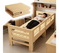 Lit Plateforme pour Tout-Petits avec Rail/clôture, Lits de Chevet pliants Anti-Chute en Bois avec Garde-Corps Amovible pour la Maison(L180 x W40 x H40 cm)