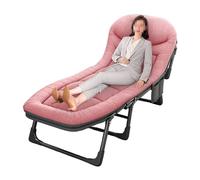 Lit pliable avec matelas - Lit pliant portable pour adultes, dossier réglable à cinq vitesses, tube en acier, capacité de charge, idéal pour dormir et voyager