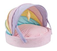 Lit pliable pour chat, nid d'abri de couchage chaud, lit moyen avec coussin doux, construction en tissu peluche robuste, Bes avec un design chaleureux, accessoire pour animaux de compagnie pour appart