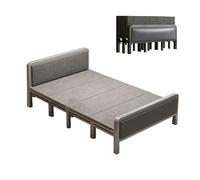 Lit pliant double en métal robuste, aucun outil nécessaire avec matelas en mousse, prend en charge jusqu'à 280 kg, solution d'économie d'espace pour les petits espaces et les hébergements d'invités