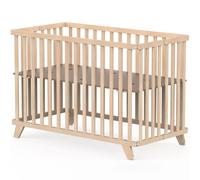 Lit pliant en bois Mayla Naturel (60 x 120 cm)