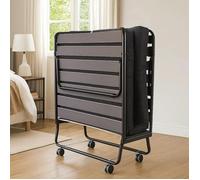 Lit pliant grand hôtel (90 cm) Matelas HR 24 kg non feu + Housse - Lit d’Appoint ou Régulier Adulte, Mousse confort