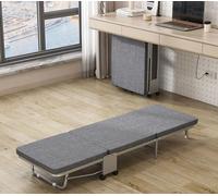 Lit pliant pour bureau et maison - Lit simple portable pour pauses déjeuner, canapé-lit en métal à 3 plis avec matelas en éponge confortable (Grizzle 60 cm)