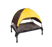 Lit portable à baldaquin pour animaux de compagnie : chaise longue surélevée pour chien avec couverture de tente pour l'ombre d'été | Plateforme de sommeil Oxford légère pour les aventures de voyage