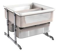 Lit portable pour bébé avec hauteur réglable et design anti-œmésis pour nouveau-né à tout-petit | Panier de rangement pratique | Idéal pour une utilisation au chevet
