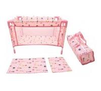 Lit Poupee 46 cm Max, Fleurs, Rose - avec Oreiller, Couverture, Sac - lit Parapluie, Voyage - Set Jouet Accessoire Poupon et Carte