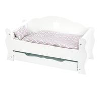 Small Foot Design Canapé‑lit pour poupées 12024 Blanc avec tiroir et accessoires inclus