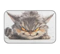 Lit pour animal de compagnie avec motif chat en colère 3D - Auto-rafraîchissant - 96,5 x 58,4 cm - Coussin de refroidissement extérieur pour chien - Amovible - Mantas frías para perros M