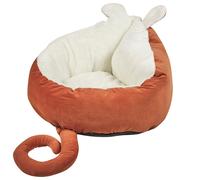 Lit Pour Animal Hassa Velours Orange Orange