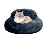 Lit pour animaux de compagnie Donut - Coussin rond apaisant pour chien | Canapé lavable doux avec bordures surélevées, endroit de confort intérieur confortable pour salon, chambre à coucher, apparteme