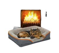 Lit pour animaux de compagnie, poids lourd, soutien orthopédique, jaune clair, L41,3x33,5x9 pouces