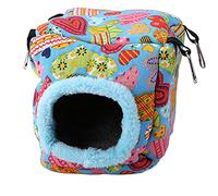 Lit pour Animaux de Compagnie Suspendu, Grotte de hamac en Velours à l'éponge à éponge Douce pour Hamster de hérisson d'écureuil du Perroquet Cage Confortable (XL Coeur en Forme)