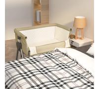 Lit pour Bébé avec Matelas Berceau Lit d'Enfant Taupe Tissu de Lin vidaXL