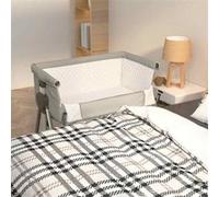 Lit pour bébé avec matelas Gris clair Tissu de lin Gris G