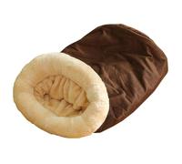 Lit pour caverne pour chat, grottes pour chats d'intérieur | Niche chaude semi-fermée pour chats avec grotte pour chats - Lit tunnel confortable pour chats - Lit tunnel doux pour chiens de petite