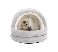 vidaXL Lit pour chat 50x50x45 cm – Rembourrage doux, antidérapant – Gris et crème