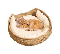 Lit pour chat - 640 g, coussin de lavage amovible, espace partagé pour animaux de compagnie humains | Lit pour chat tissé à la main, lits en corde tissée, lits à gratter pour lits de nidification