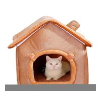 Lit pour chat - Antidérapant - Pliable - Abri apaisant - Nid fermé pour animal domestique - Pour chaton, chiot, chambre à coucher, salon, balcon, appartement, dortoir, hiver