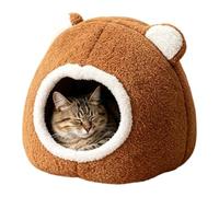 Lit pour chat avec capot, jolie tente en peluche douce, pliable, lavable | Lit pour chat semi-fermé pour le repos, le quotidien, le balcon, le salon et